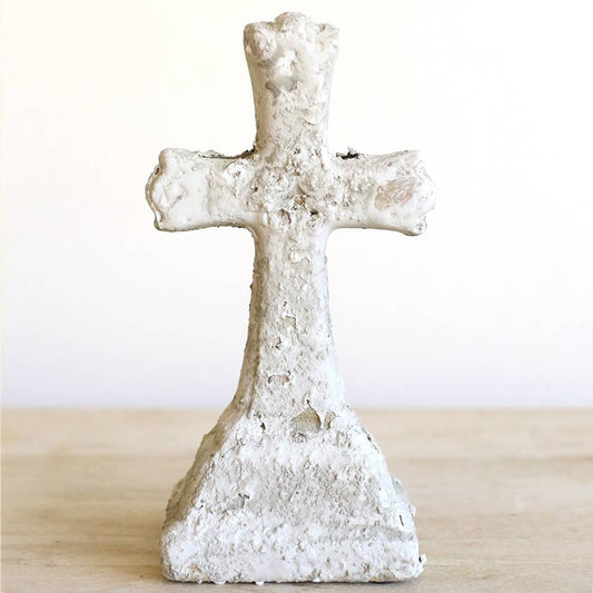 Antique Cement Cross Decor Rose City Decor