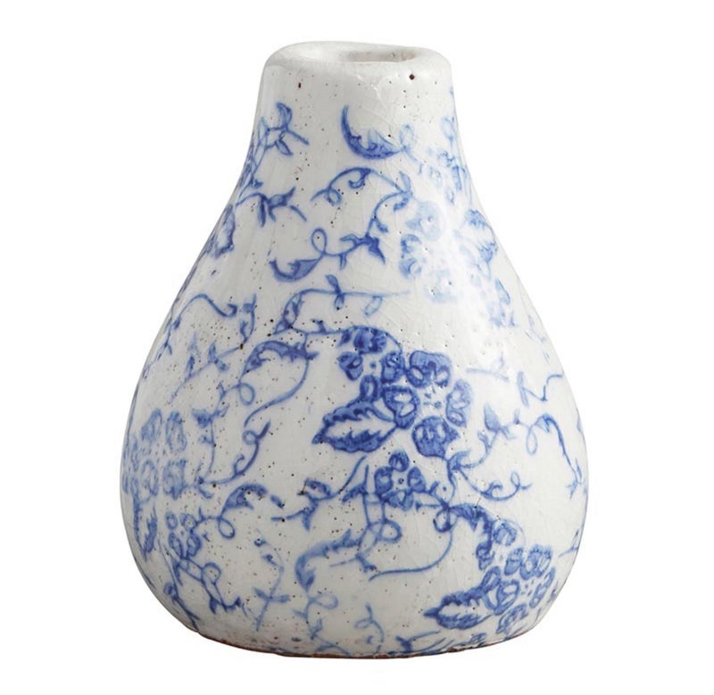 Blue Floral Bud Vase Decor Rose City Decor