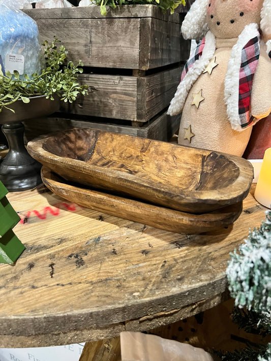 Rustic Wooden Dough Bowl (assorted sizes)