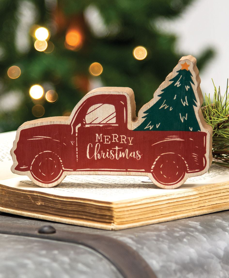 Merry Christmas Truck Shelf Sitter