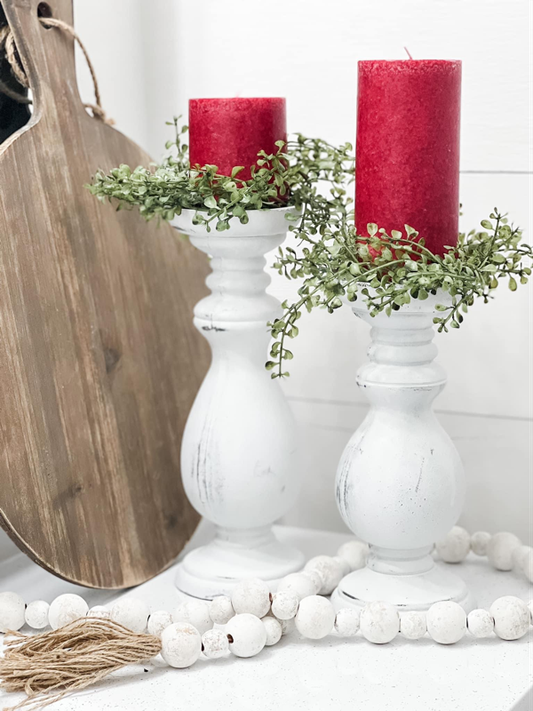 Chunky White Candlestick Set
