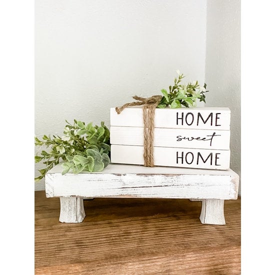Home Sweet Home Stacked Faux Books