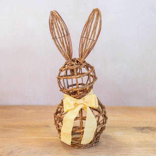 Freestanding Twig Easter Bunny with Bowtie