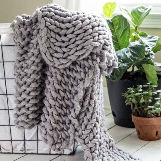 Chunky Knit Throw Blanket